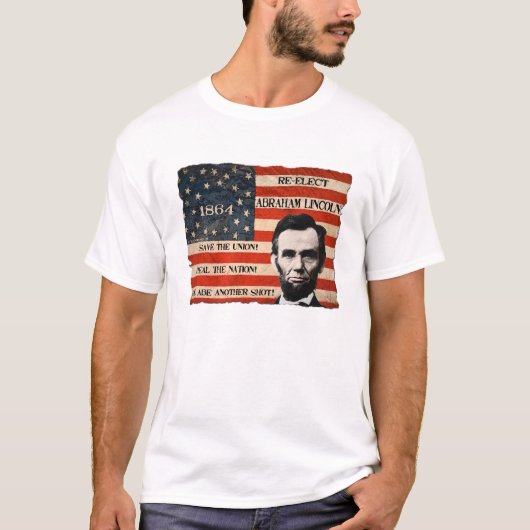 Abraham Lincoln 1864 Campaign T-Shirt (Mannen) (Voorkant)