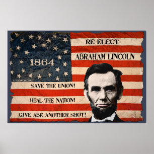 Abraham Lincoln 1864 Poster van de verkiezingscamp
