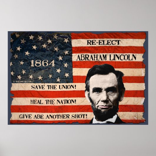 Abraham Lincoln 1864 Poster van de verkiezingscamp (Voorkant)