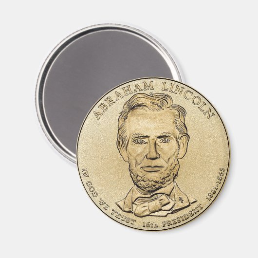 Abraham Lincoln $1 Presidential Coin Magnet (Voorkant / Achterkant)
