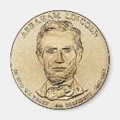 Abraham Lincoln $1 Presidential Coin Magnet (Voorkant)