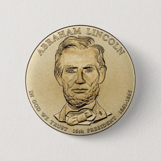Abraham Lincoln $1 Presidentiële Button van munten (Voorkant)