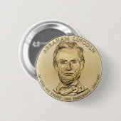 Abraham Lincoln $1 Presidentiële Button van munten (Voorkant /achterkant)