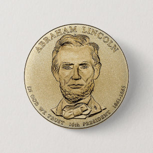 Abraham Lincoln $1 Presidentiële Button van munten