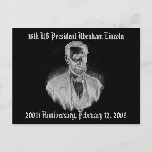 Abraham Lincoln 200ste Jubileum Briefkaart (Voorkant)