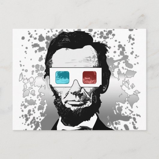 Abraham Lincoln - 3D (2) Briefkaart (Voorkant)