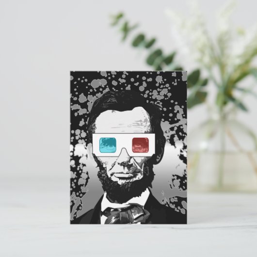 Abraham Lincoln - 3D Briefkaart (Staand voorkant)