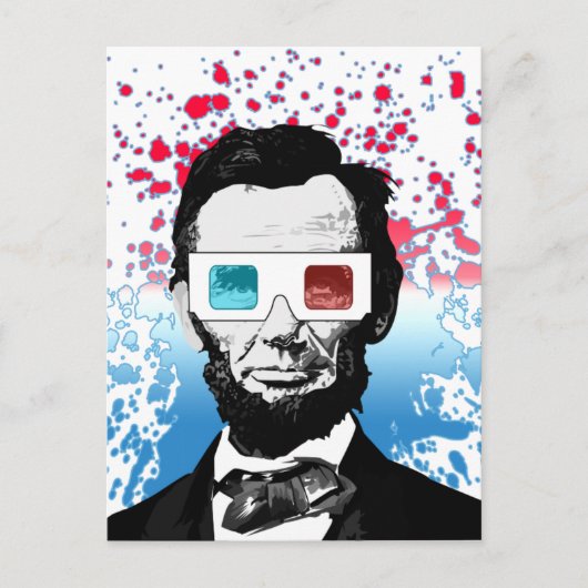 Abraham Lincoln - 3D Briefkaart (Voorkant)