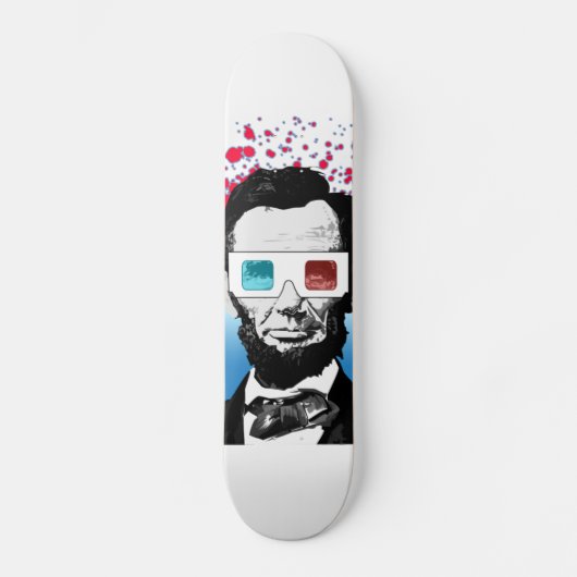 Abraham Lincoln - 3D Persoonlijk Skateboard (Voorkant)