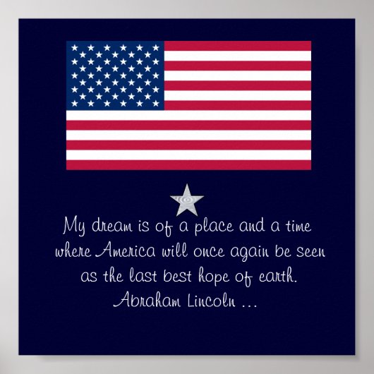 Abraham Lincoln 4 juli citaat Vlag Poster (Voorkant)