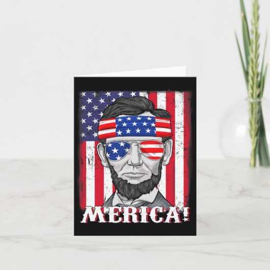 Abraham Lincoln 4 juli Merica Amerikaanse vlag B Kaart (Voorkant)