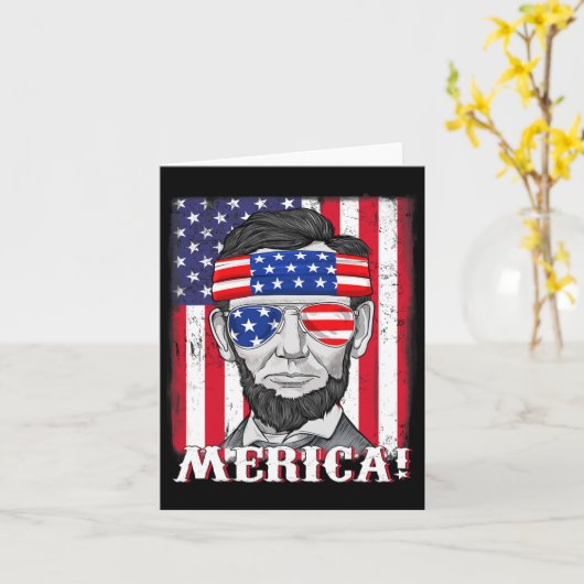 Abraham Lincoln 4 juli Merica Amerikaanse vlag B Kaart (Gele Bloem)