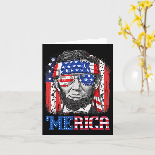 Abraham Lincoln 4 juli Merica Mannen Ameri Kaart (Gele Bloem)