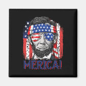 Abraham Lincoln 4 juli Merica Mannen Ameri Magneet (Voorkant)