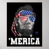 Abraham Lincoln 4 juli Merica Mannen Ameri Poster (Voorkant)