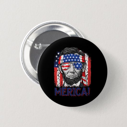 Abraham Lincoln 4 juli Merica Mannen Ameri Ronde Button 5,7 Cm (Voorkant /achterkant)