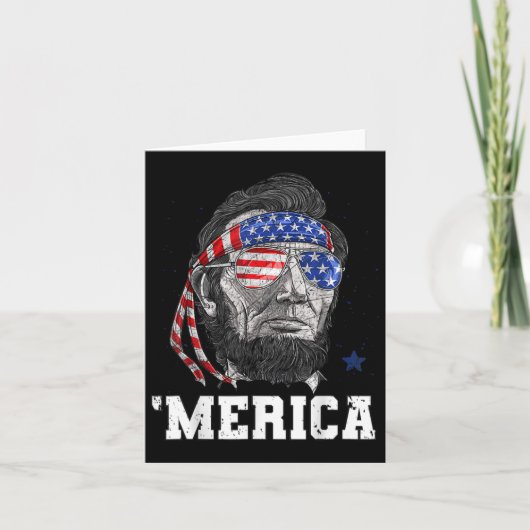 Abraham Lincoln 4 juli Merica mannen vrouwen Ameri Kaart (Voorkant)