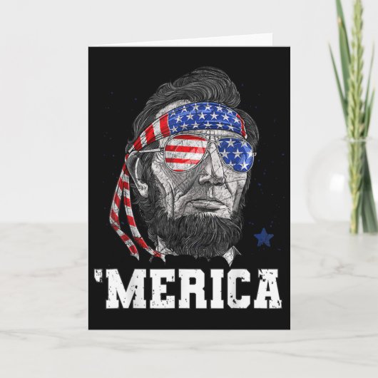 Abraham Lincoln 4 juli Merica mannen vrouwen Ameri Kaart (Voorkant)