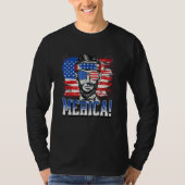 Abraham Lincoln 4 juli Merica Mannen Vrouwen Ameri T-shirt (Voorkant)