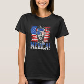 Abraham Lincoln 4 juli Merica Mannen Vrouwen Ameri T-shirt (Voorkant)