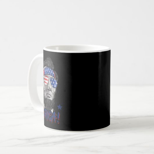 Abraham Lincoln 4 juli Murica Mannen Ameri Koffiemok (Voorkant links)