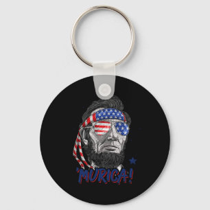 Abraham Lincoln 4 juli Murica mannen vrouwen Ameri Sleutelhanger