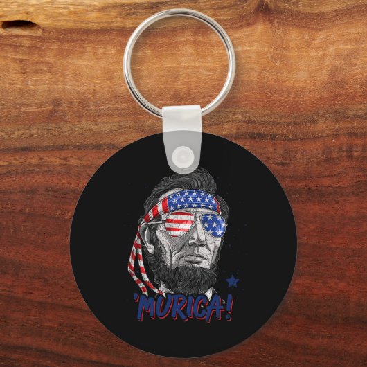 Abraham Lincoln 4 juli Murica mannen vrouwen Ameri Sleutelhanger (Voorkant)