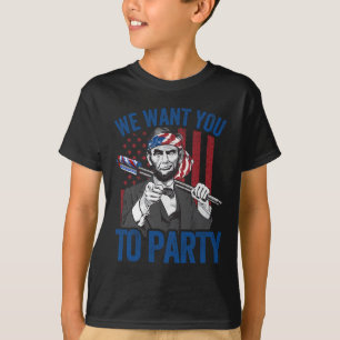Abraham Lincoln 4 juli T-shirt Heren Amerikaans VS