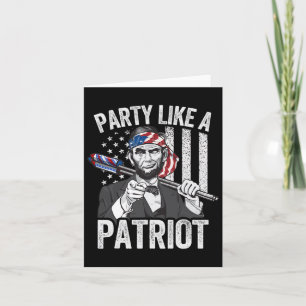 Abraham Lincoln 4 juli T-shirt Heren Amerikaans VS Kaart