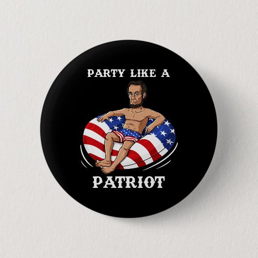 Abraham Lincoln 4 juli USA Patriot Fun Ronde Button 5,7 Cm (Voorkant)