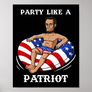 Abraham Lincoln 4 juli USA patriottisch plezier  Poster