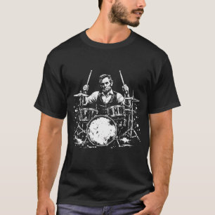 Abraham Lincoln Abe Lincoln Drumspelende Drummer T-shirt