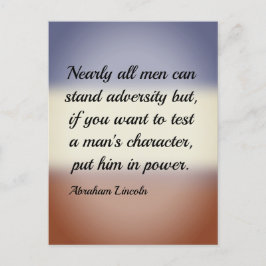Abraham Lincoln Adversity and Power Quote Briefkaart