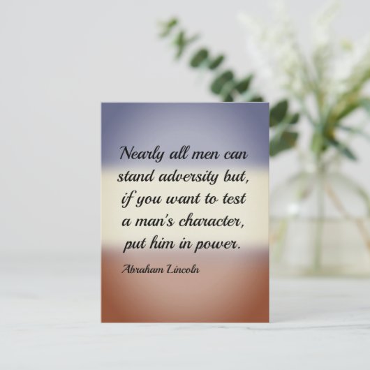 Abraham Lincoln Adversity and Power Quote Briefkaart (Staand voorkant)