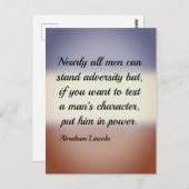 Abraham Lincoln Adversity and Power Quote Briefkaart (Voorkant / Achterkant)