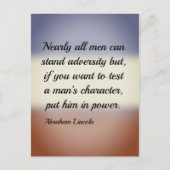 Abraham Lincoln Adversity and Power Quote Briefkaart (Voorkant)