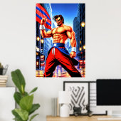 Abraham Lincoln als strijder | AI Art Poster (Thuiskantoor)