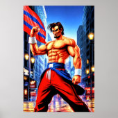 Abraham Lincoln als strijder | AI Art Poster (Voorkant)