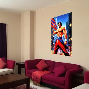 Abraham Lincoln als strijder   AI Art Poster