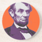 Abraham Lincoln alt Zandsteen Onderzetter (Voorkant)