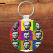Abraham Lincoln Art Gifts—unieke 9 foto's Sleutelhanger (Voorkant)
