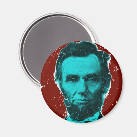 Abraham Lincoln Art Shirt—Uniek ontwerp Magneet (Voorkant / Achterkant)