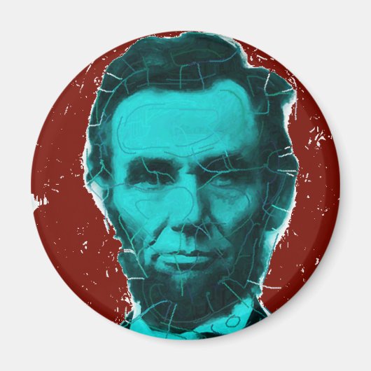 Abraham Lincoln Art Shirt—Uniek ontwerp Magneet (Voorkant)
