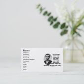 Abraham Lincoln bepaalt dat er iets gedaan moet wo Visitekaartje (Staand voorkant)
