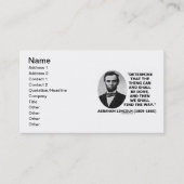 Abraham Lincoln bepaalt dat er iets gedaan moet wo Visitekaartje (Voorkant)