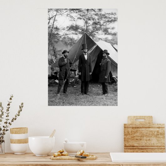 ABRAHAM LINCOLN bij ANTIETAM BATTLEFIELD 1862 Poster (Keuken)