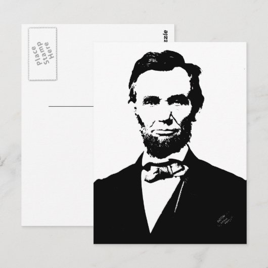 Abraham Lincoln Briefkaart (Voorkant / Achterkant)