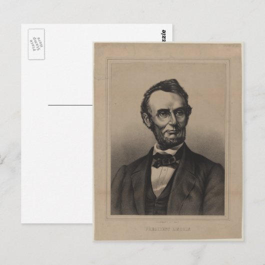 Abraham Lincoln Briefkaart (Voorkant / Achterkant)