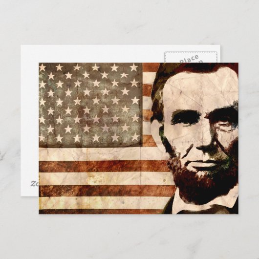 Abraham Lincoln Briefkaart (Voorkant / Achterkant)