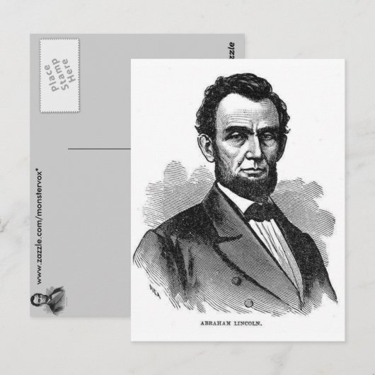 Abraham Lincoln Briefkaart (Voorkant / Achterkant)